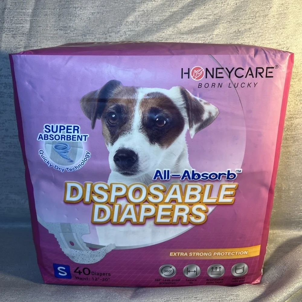 All-Absorb Small Disposable Dog Diapers - 40 Count with Wetness Indicator